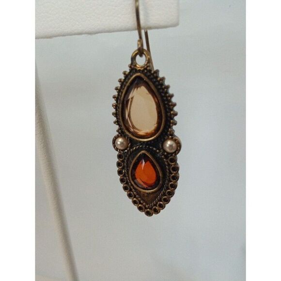 Vintage Earrings Faux Gems & Pearls - Picture 5 of 6